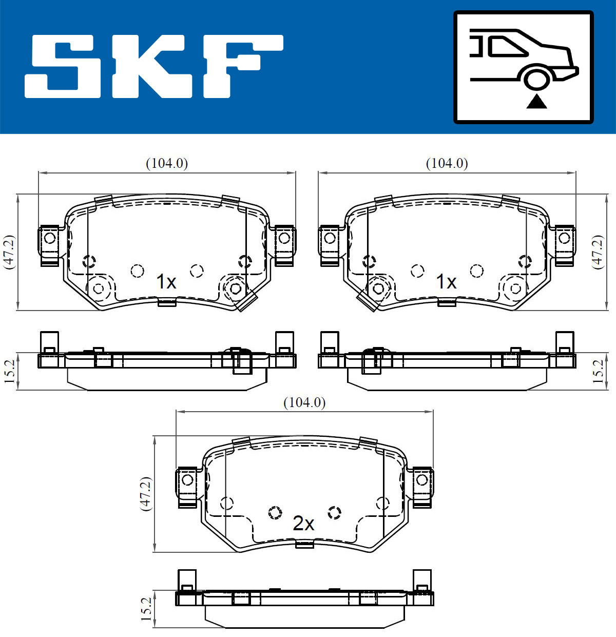 Set placute frana,frana disc VKBP 90497 A SKF